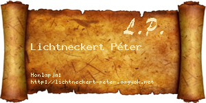 Lichtneckert Péter névjegykártya